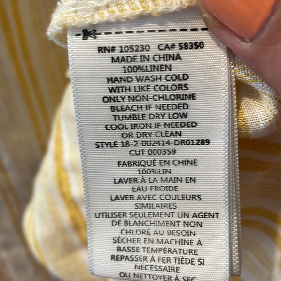 Joie Linen Yellow Stripe Beatrissa Shirt Dress - Picture 9 of 13